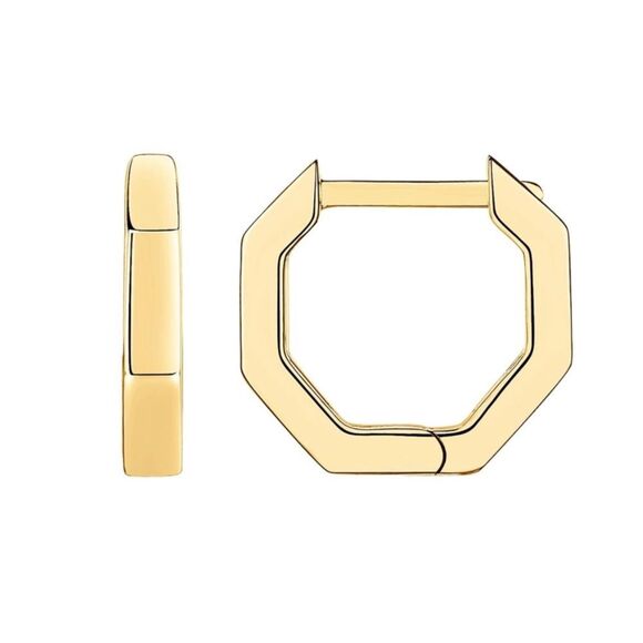 Ultra thick geometric mini huggie earrings - Picture 2 of 4